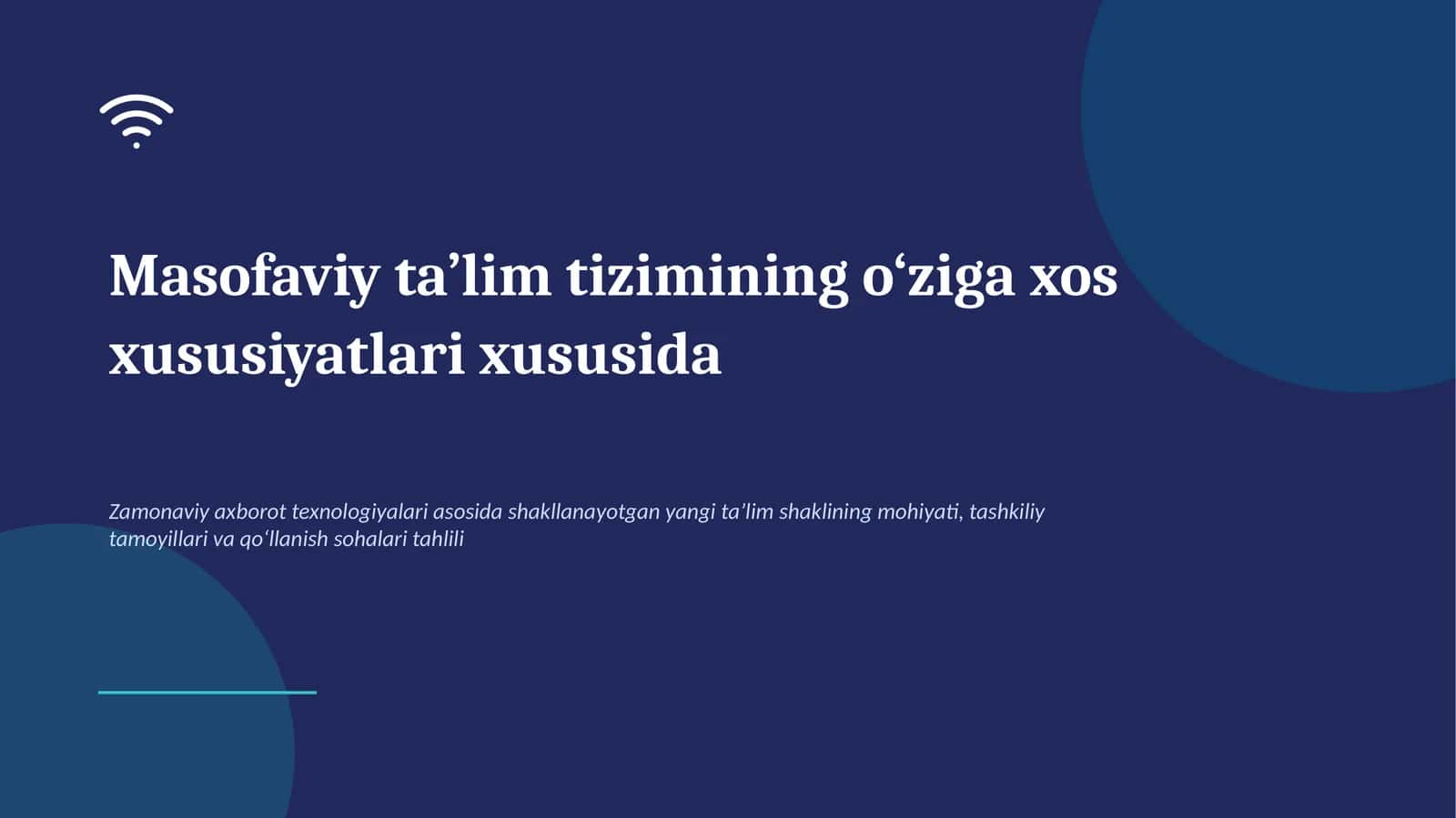 Masofaviy ta’lim tizimi