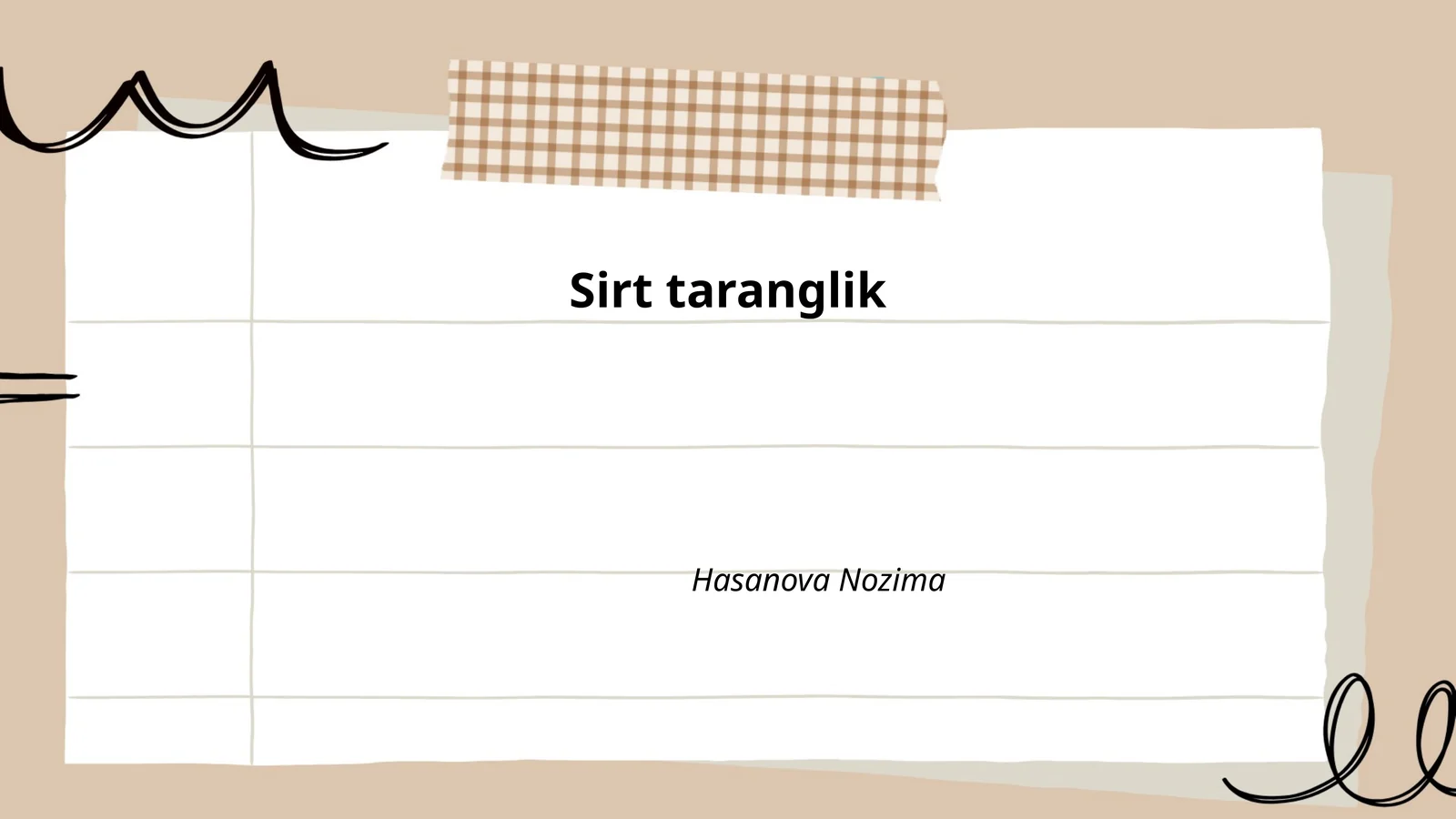 Sirt taranglik