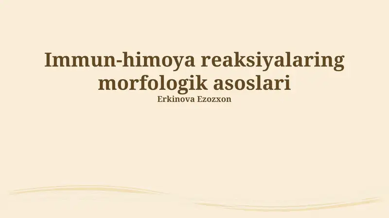 Immun-himoya reaksiyalaring morfologik asoslari