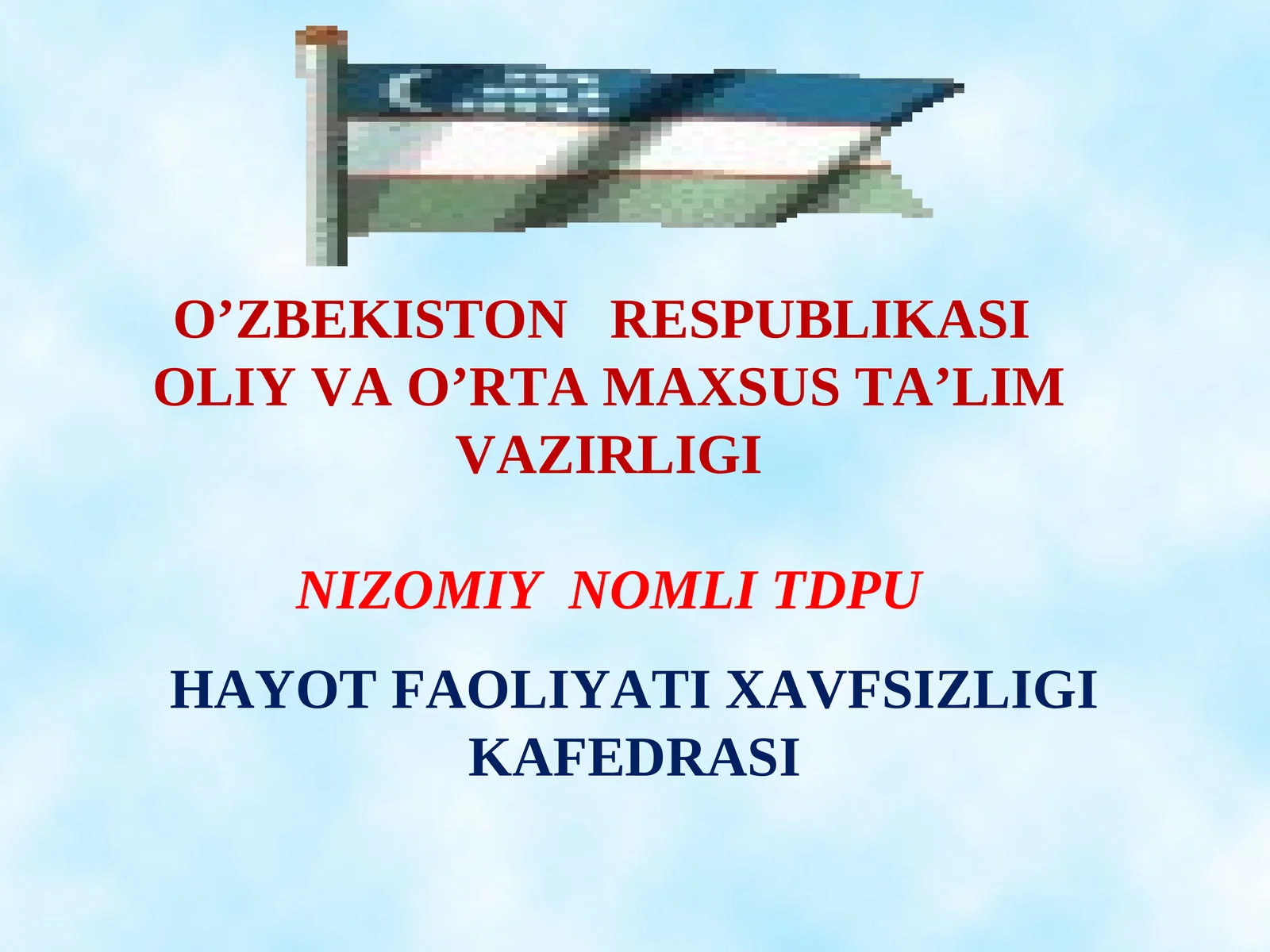Texnogen tusdagi favqulodda vaziyatlar va ularning muhofazasi