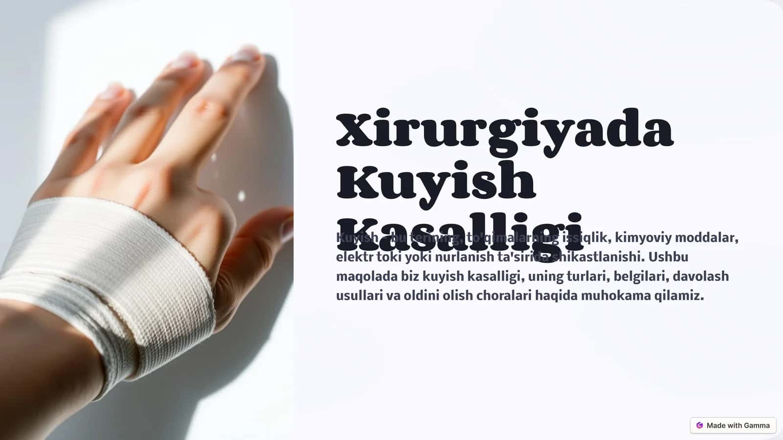 Xirurgiyada Kuyish Kasalligi