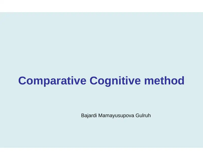Comparative Cognitive method