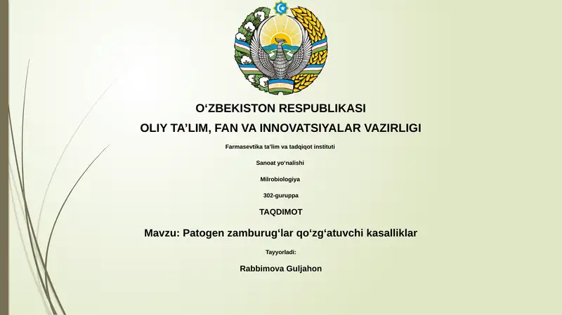 Patogen zamburugʻlar qoʻzgʻatuvchi kasalliklar