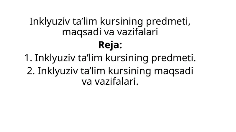 Inklyuziv ta’lim kursi