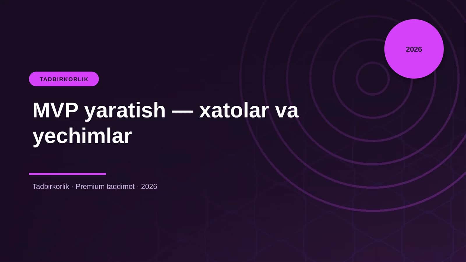 MVP yaratish — xatolar va yechimlar