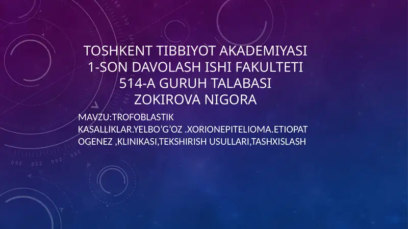 Trofoblastikkasalliklar