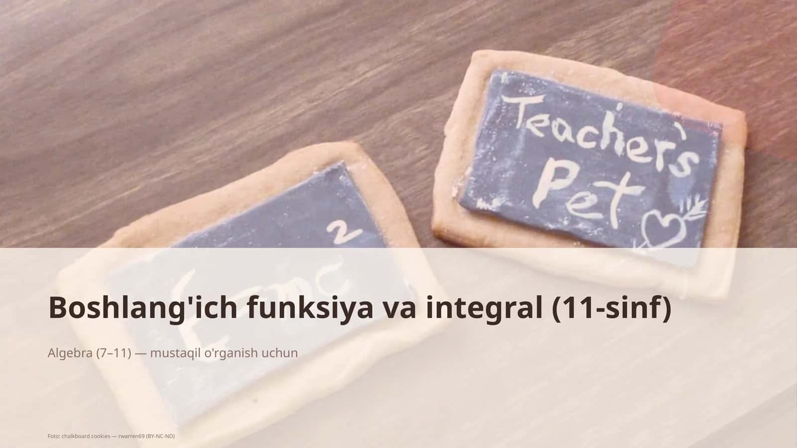 Boshlang'ich funksiya va integral (11-sinf)