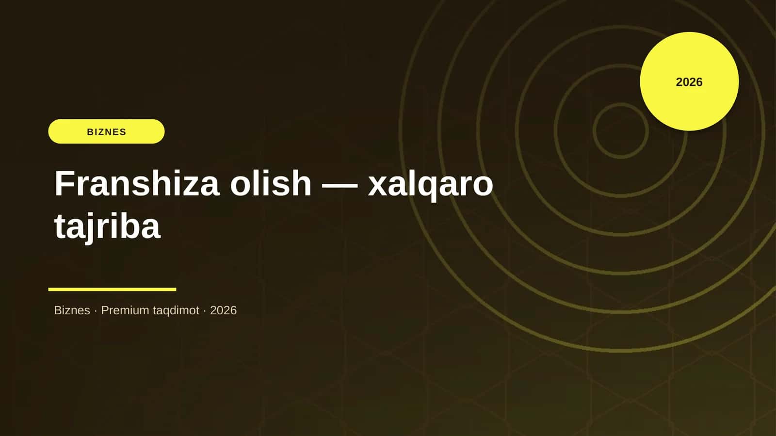 Franshiza olish — xalqaro tajriba