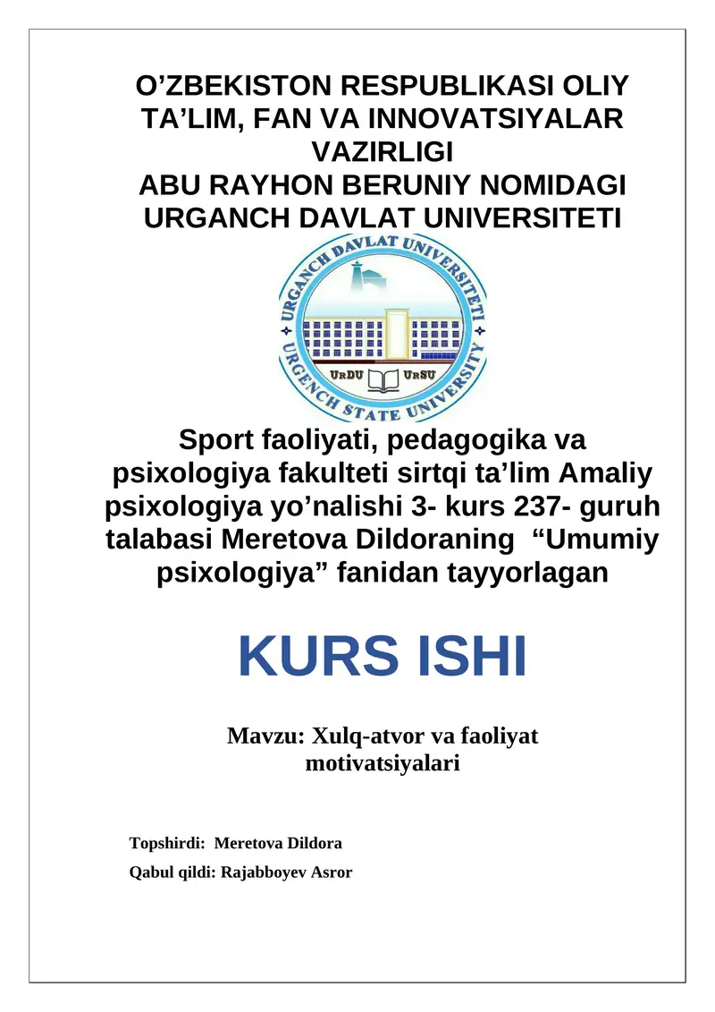 Umumiy psixologiya