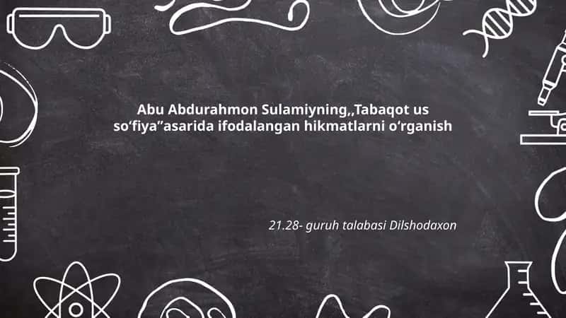 Tabaqot us-Sofiya - Abu Abdurahmon Sulamiy