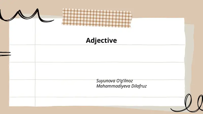 Definition and function of adjectives
