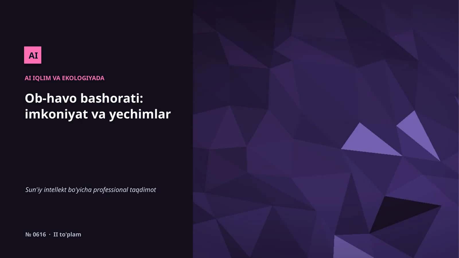 Iqlim va ekologiyada AI