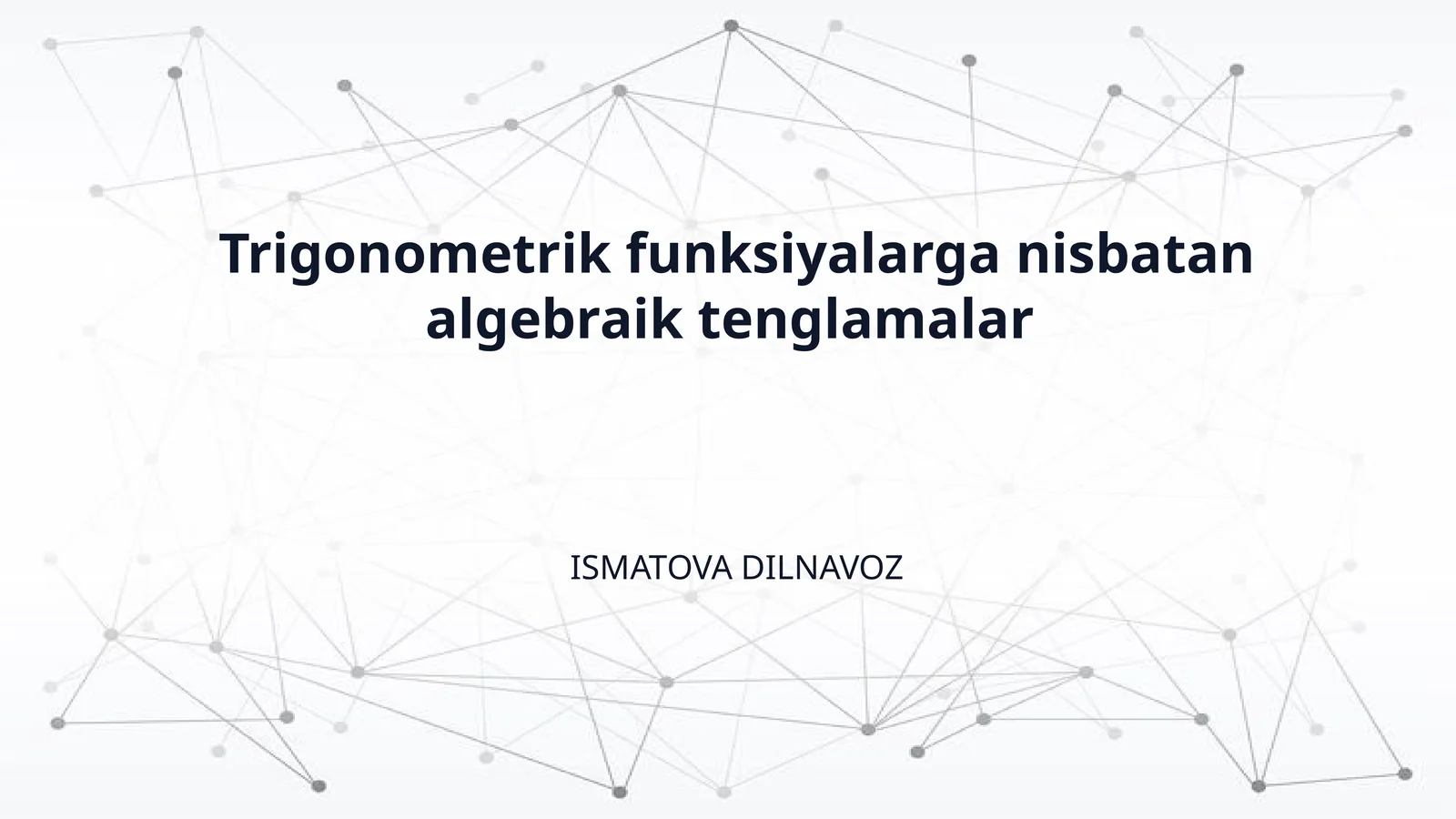 Trigonometrik funksiyalarga nisbatan algebraik tenglamalar