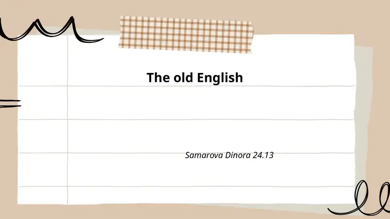 Old English Phonology