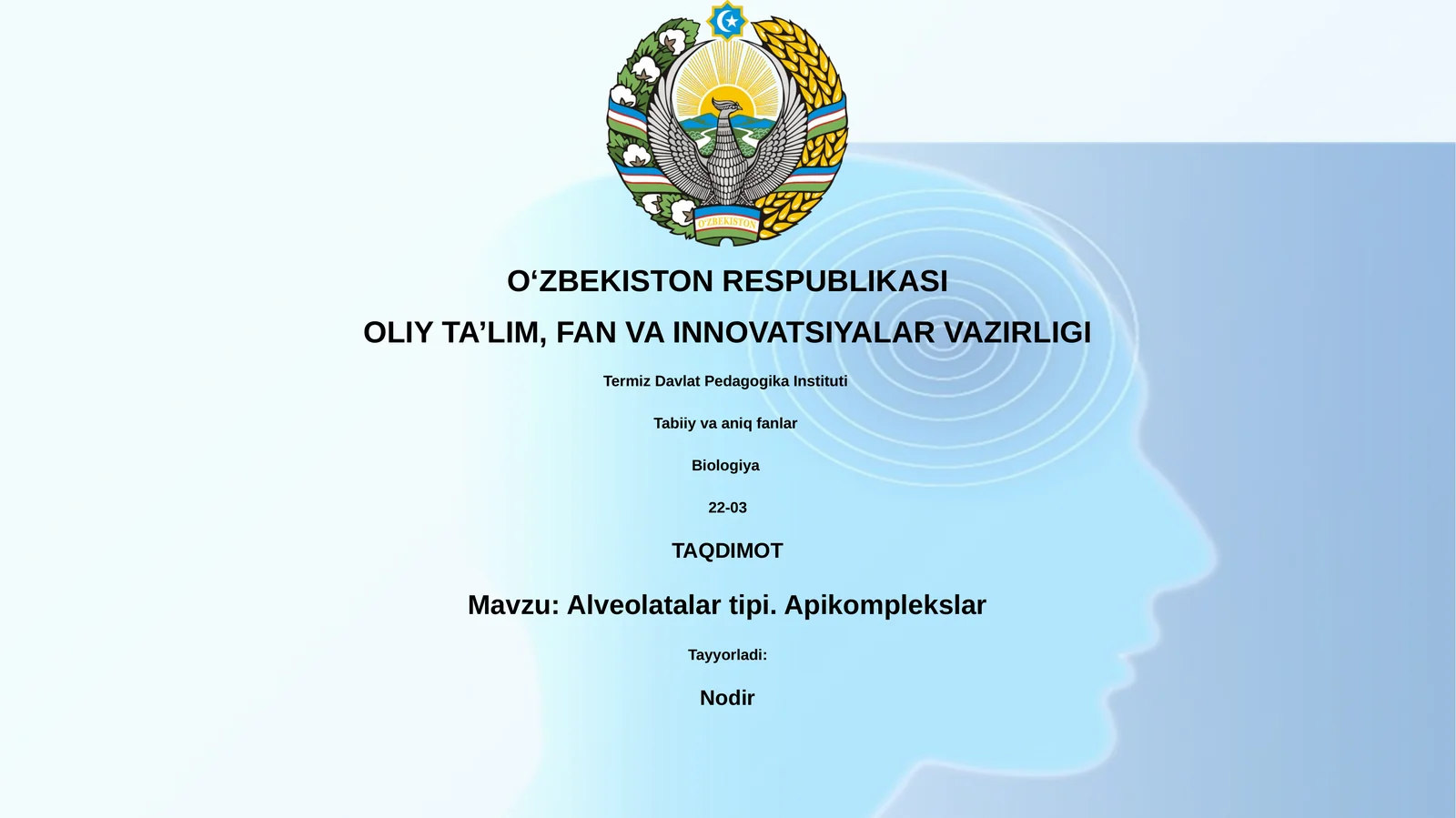Alveolatalar tipi. Apikomplekslar