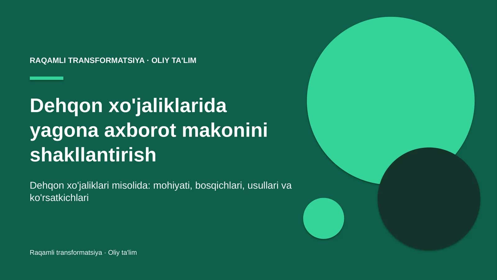 dehqon xo'jaliklarida yagona axborot makonini shakllantirish 2180