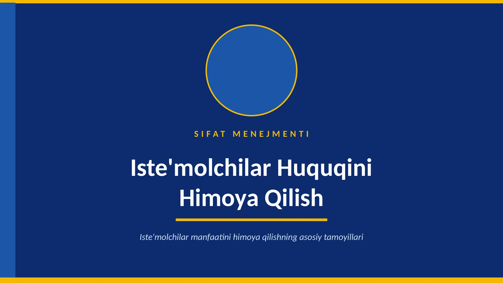 Iste'molchilar Huquqini Himoya Qilish