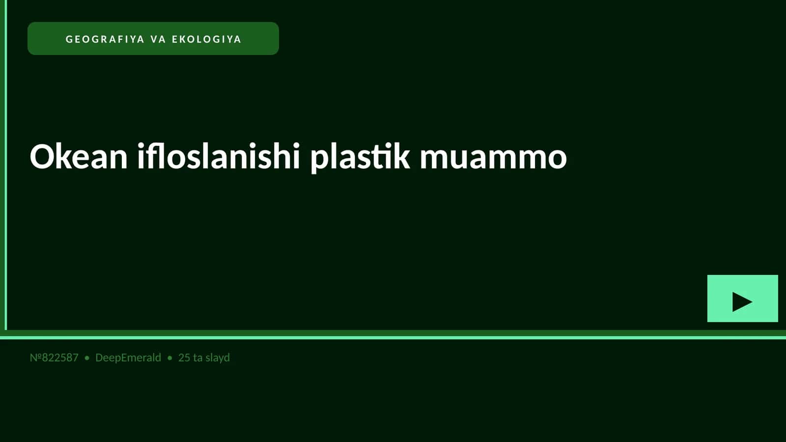 Okean ifloslanishi plastik muammo