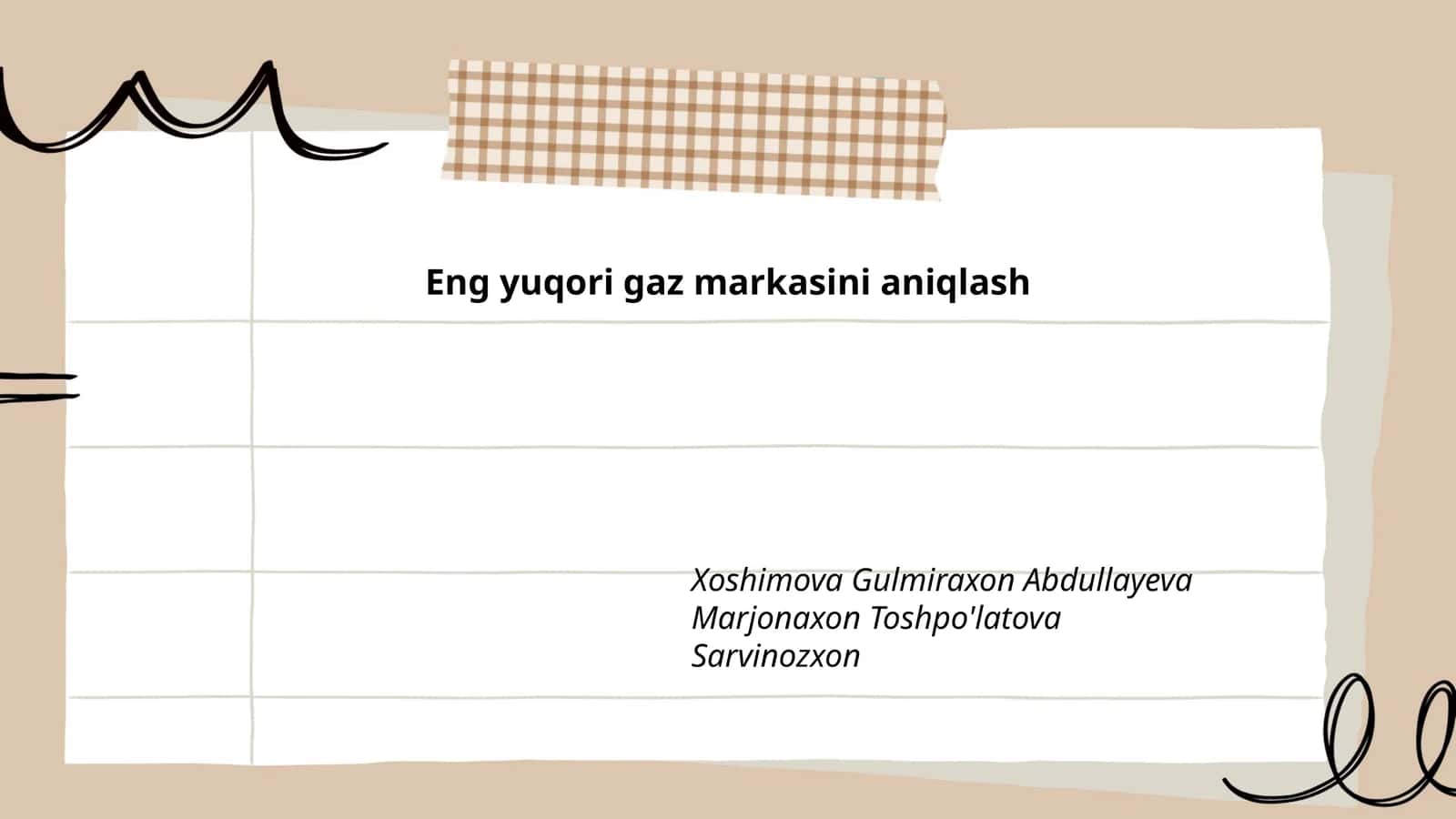 Eng yuqori gaz markasini aniqlash