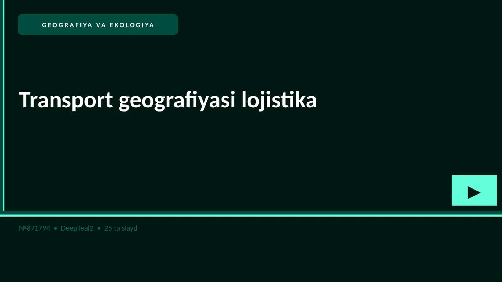 Transport geografiyasi lojistika