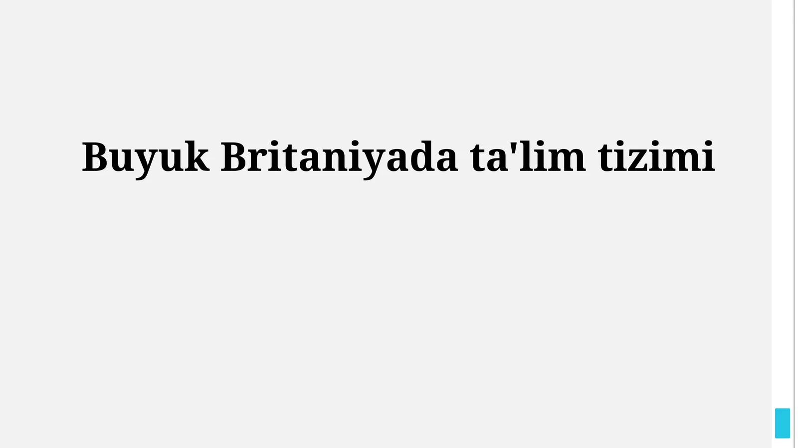 Buyuk Britaniyada ta'lim tizimi