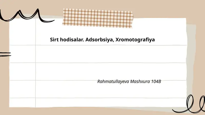 Sirt hodisalar. Adsorbsiya, Xromotografiya