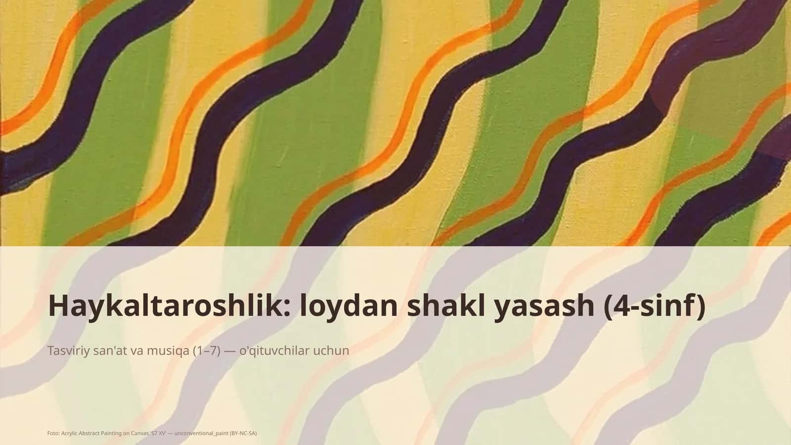 Haykaltaroshlik: loydan shakl yasash (4-sinf)