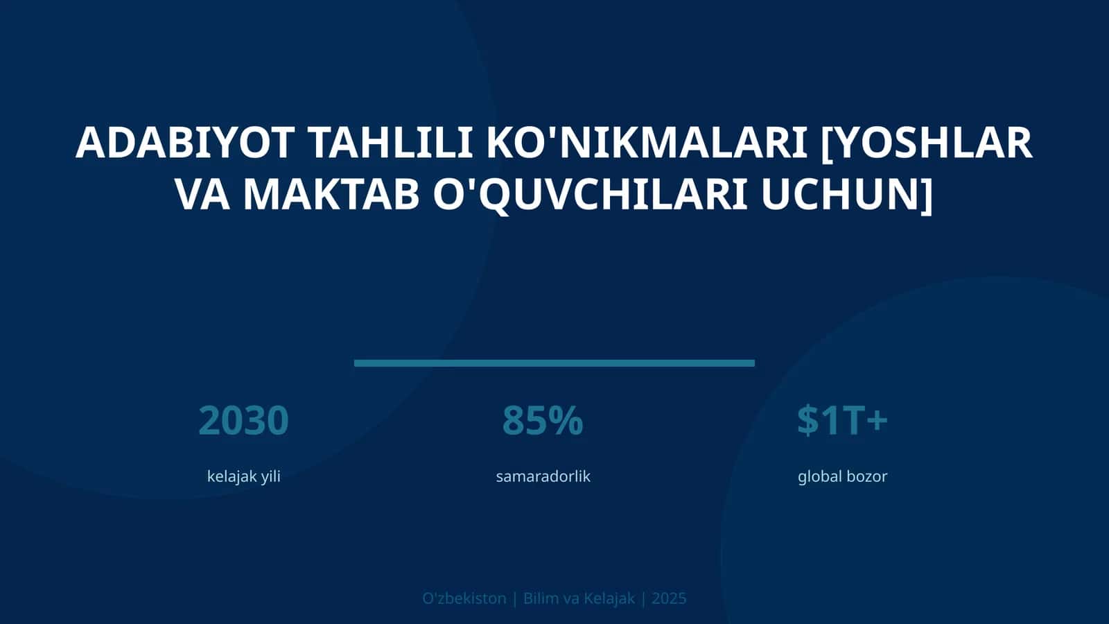 Adabiyot tahlili ko'nikmalari [yoshlar va maktab o'quvchilari uchun]