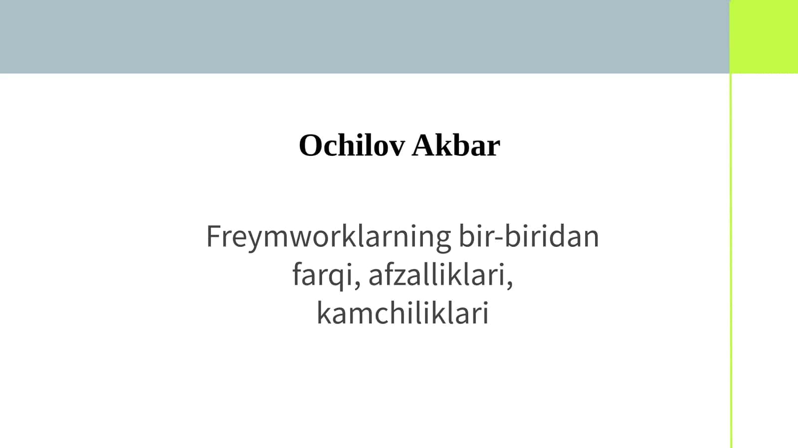 Frontend Frameworklar