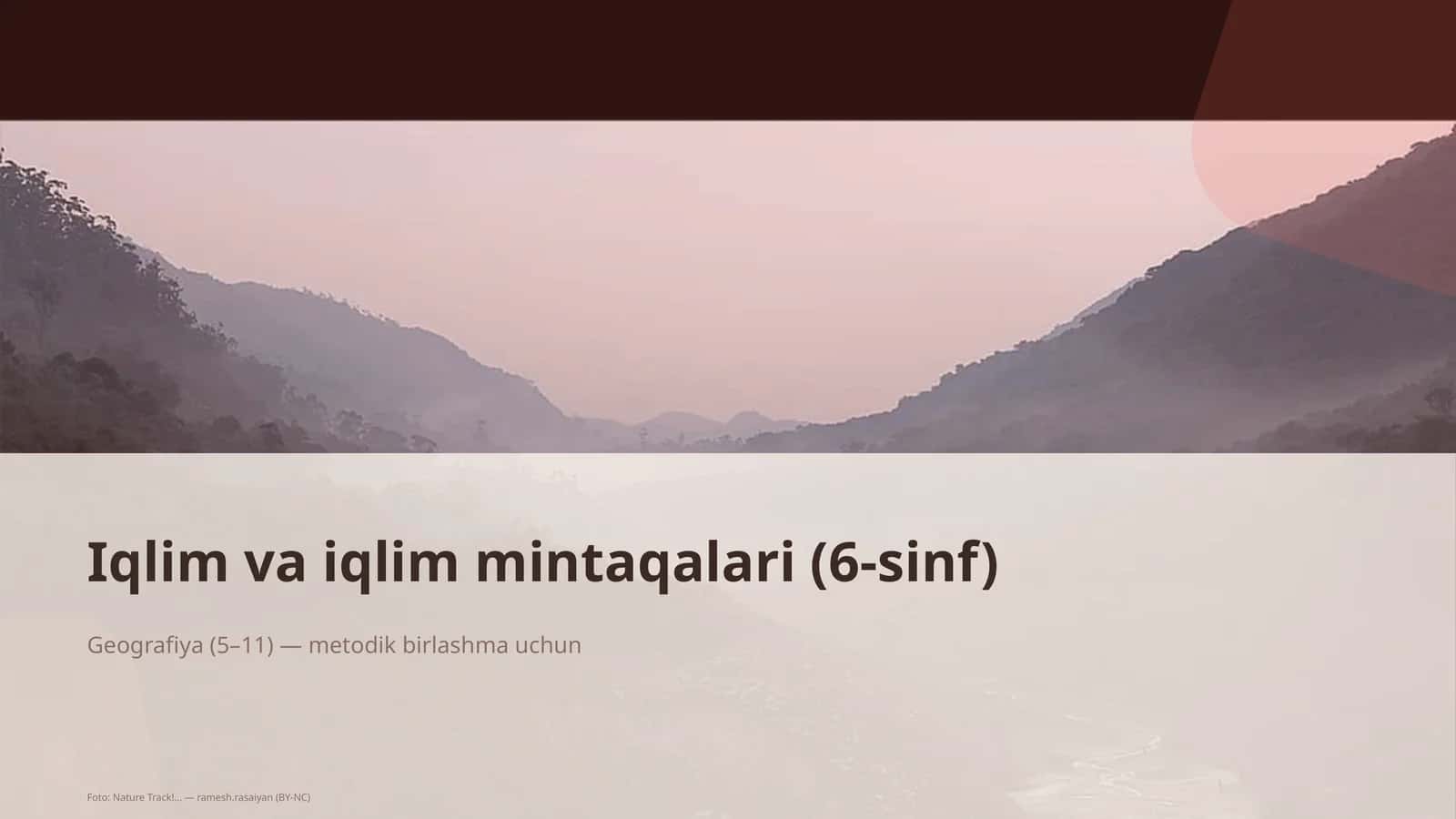 Iqlim va iqlim mintaqalari (6-sinf)