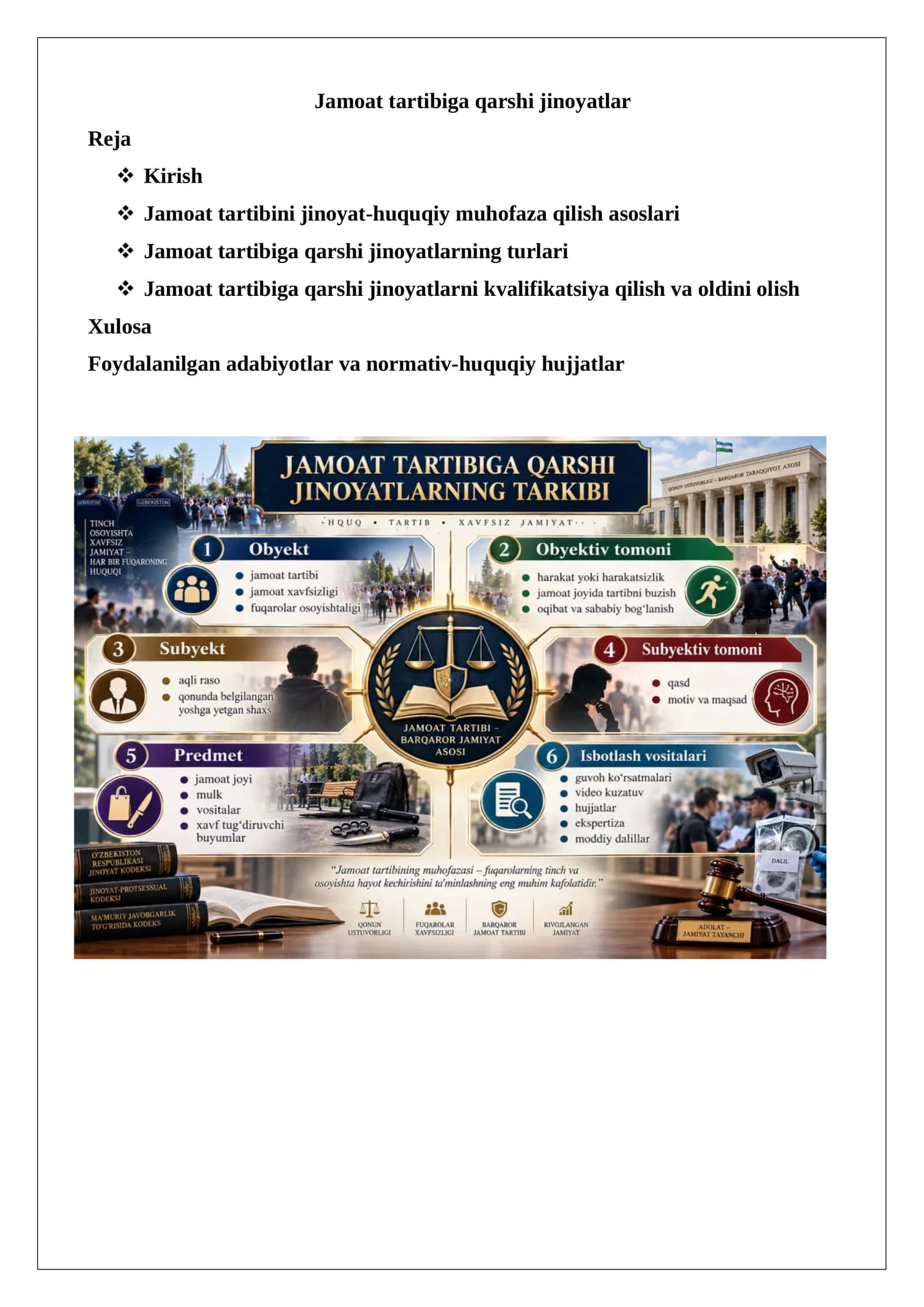 Jamoat tartibiga qarshi jinoyatlar