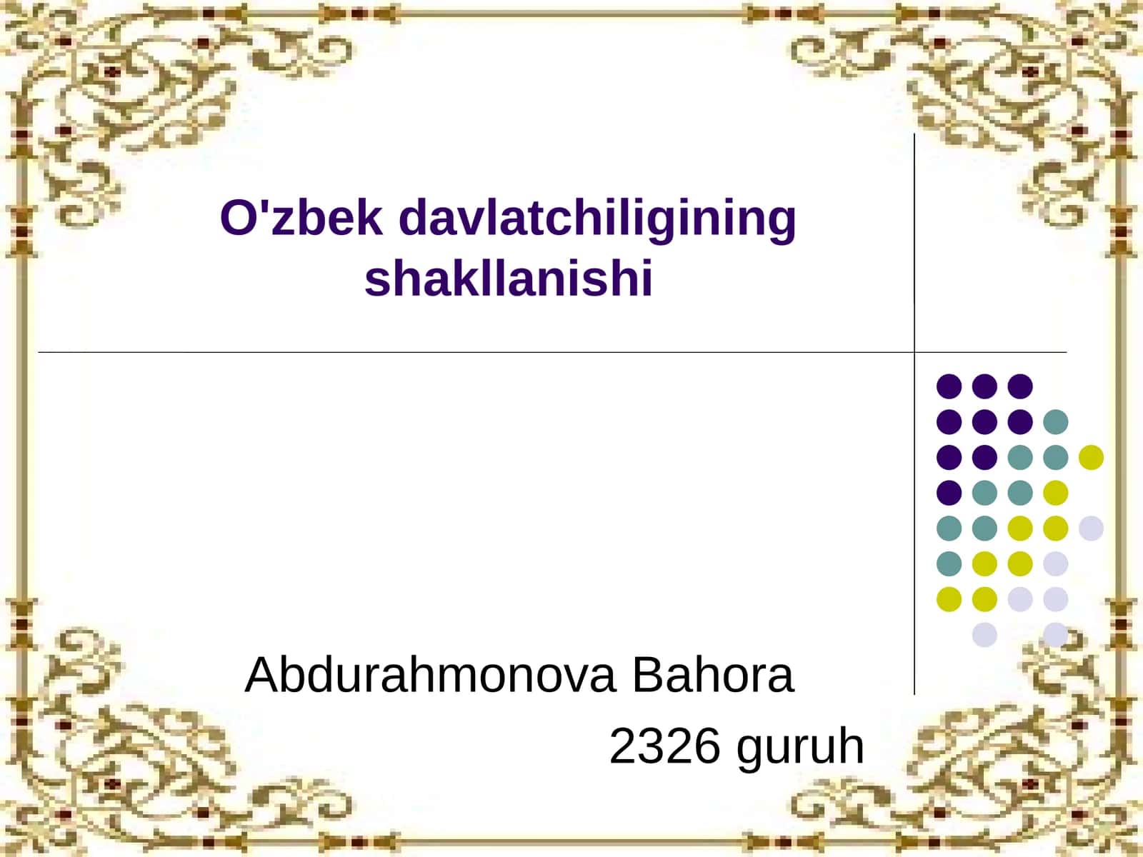 Abdurahmonova Bahora