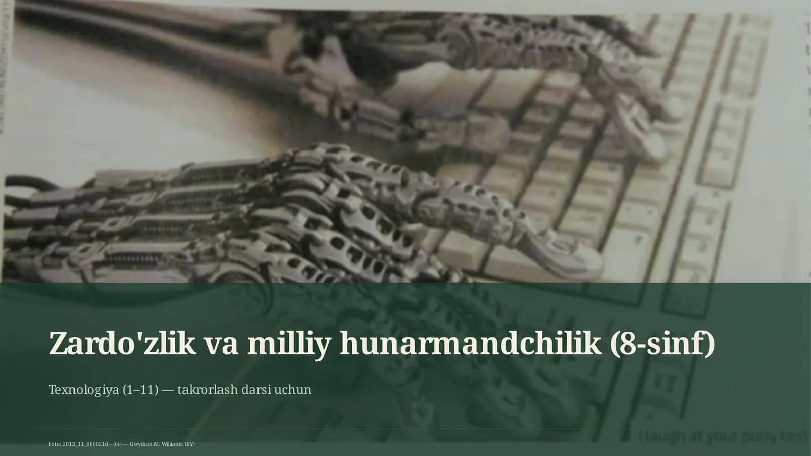 Zardo'zlik va milliy hunarmandchilik (8-sinf)