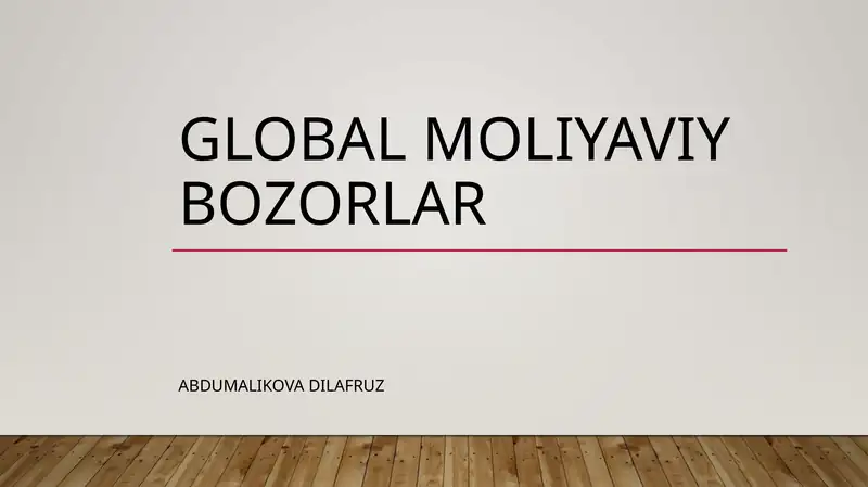 Moliyaviy bozorlar