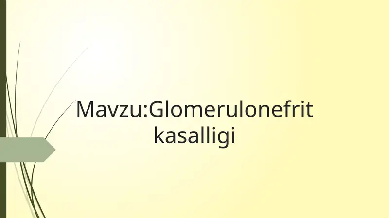 Glomerulonefrit kasalligi