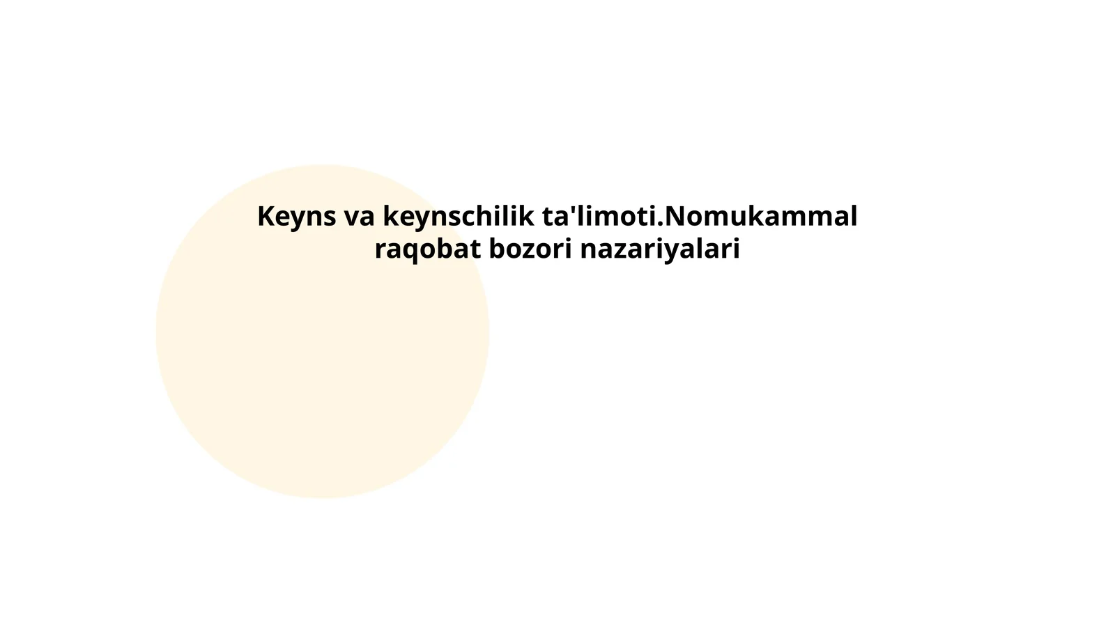 Keyns va keynschilik ta'limoti