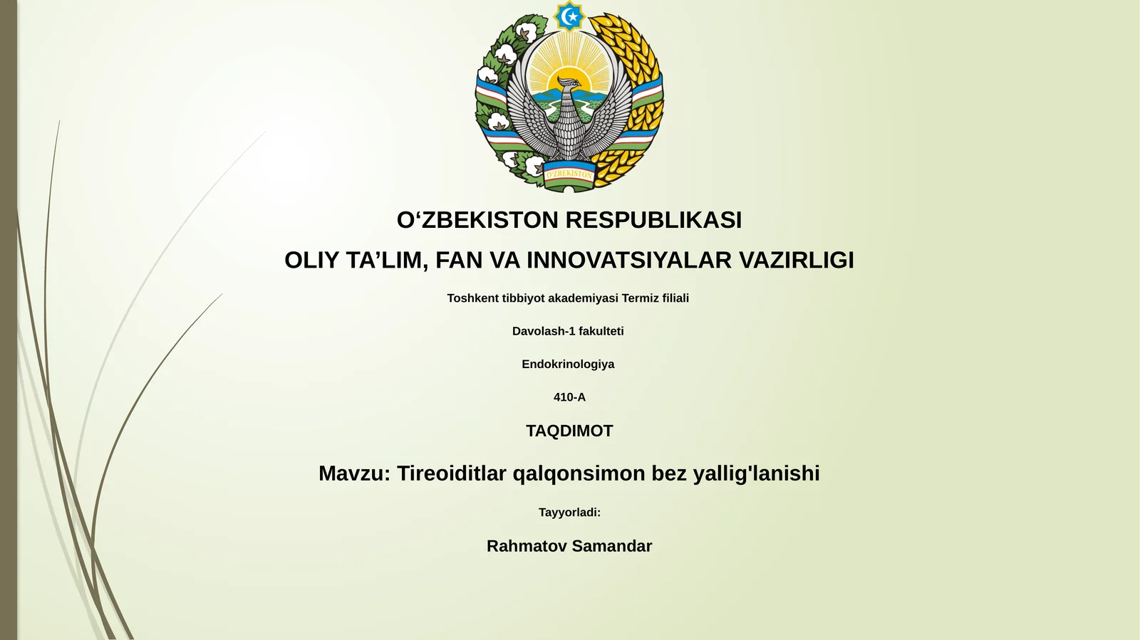 Tireoiditlar qalqonsimon bez yallig'lanishi