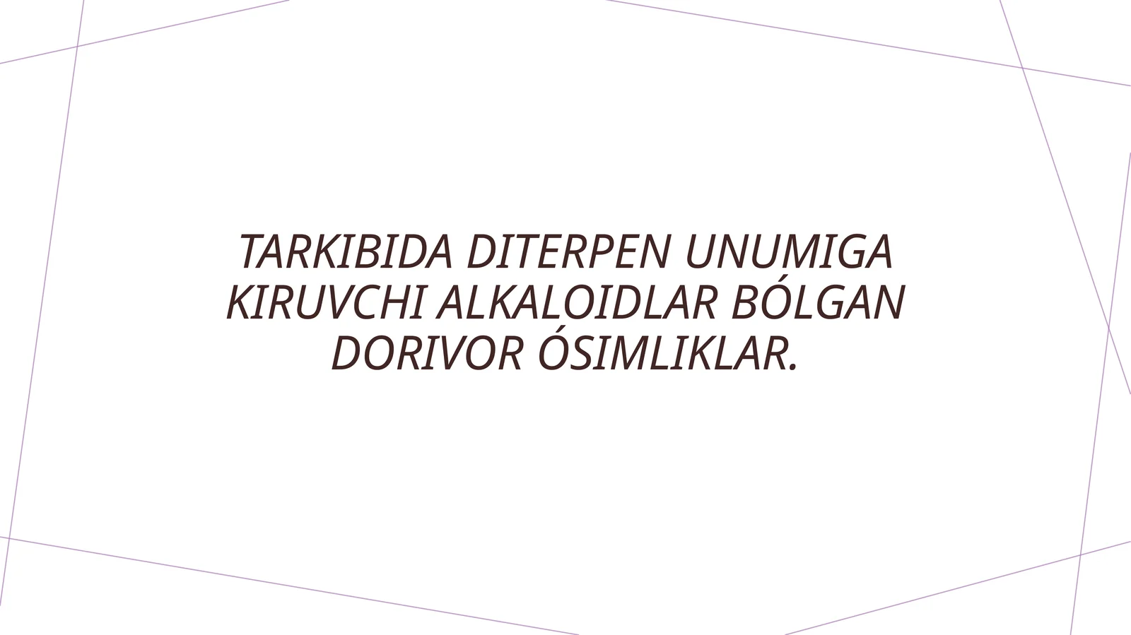 Diterpen alkaloidlar va ularning tuzilishi