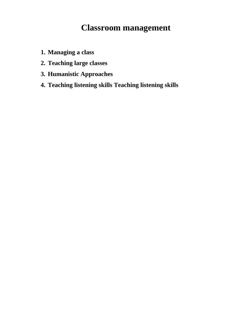 Classroom Management
