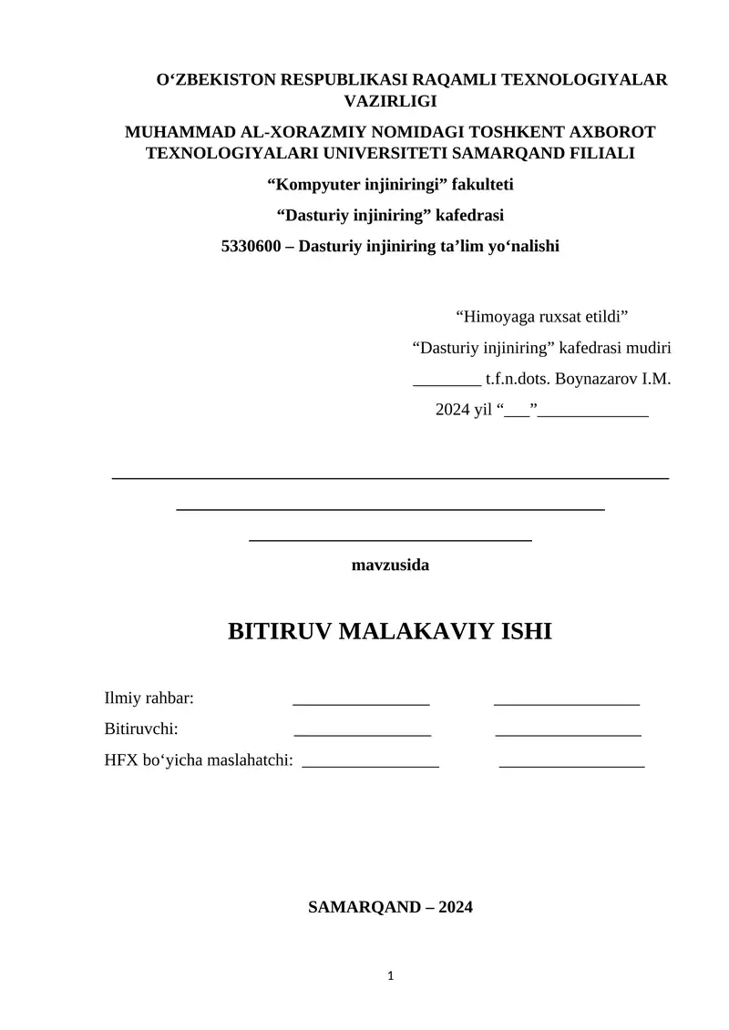 BITIRUV MALAKAVIY ISHI
