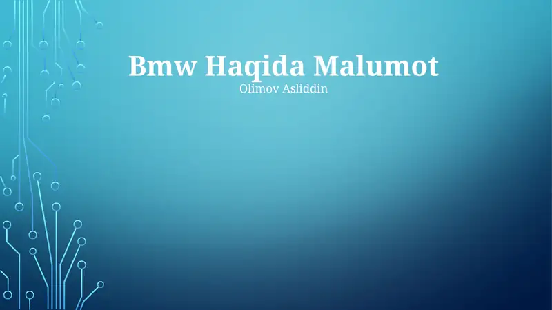 Bmw Haqida Malumot