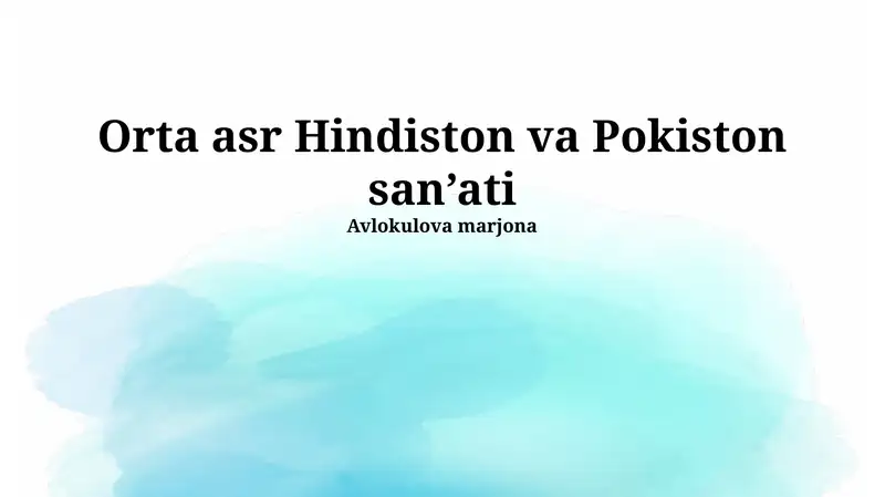 Orta asr Hindiston va Pokiston san’ati