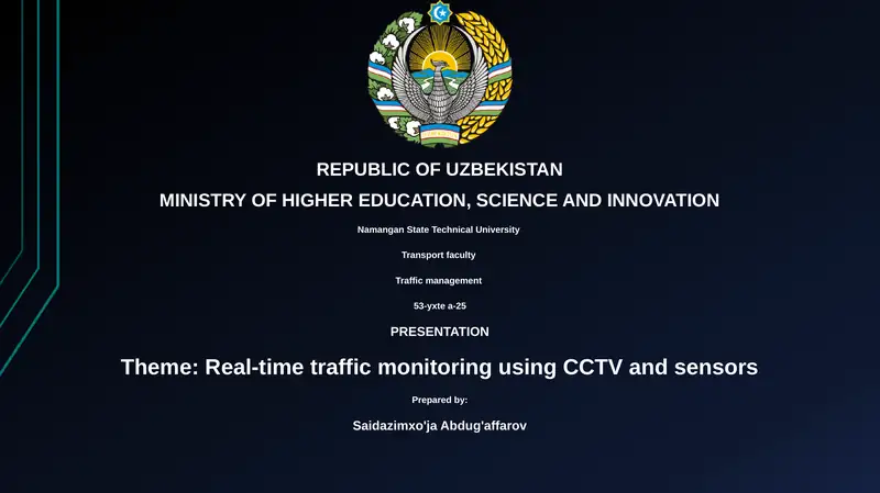 Presentation on Real-time Traffic Monitoring