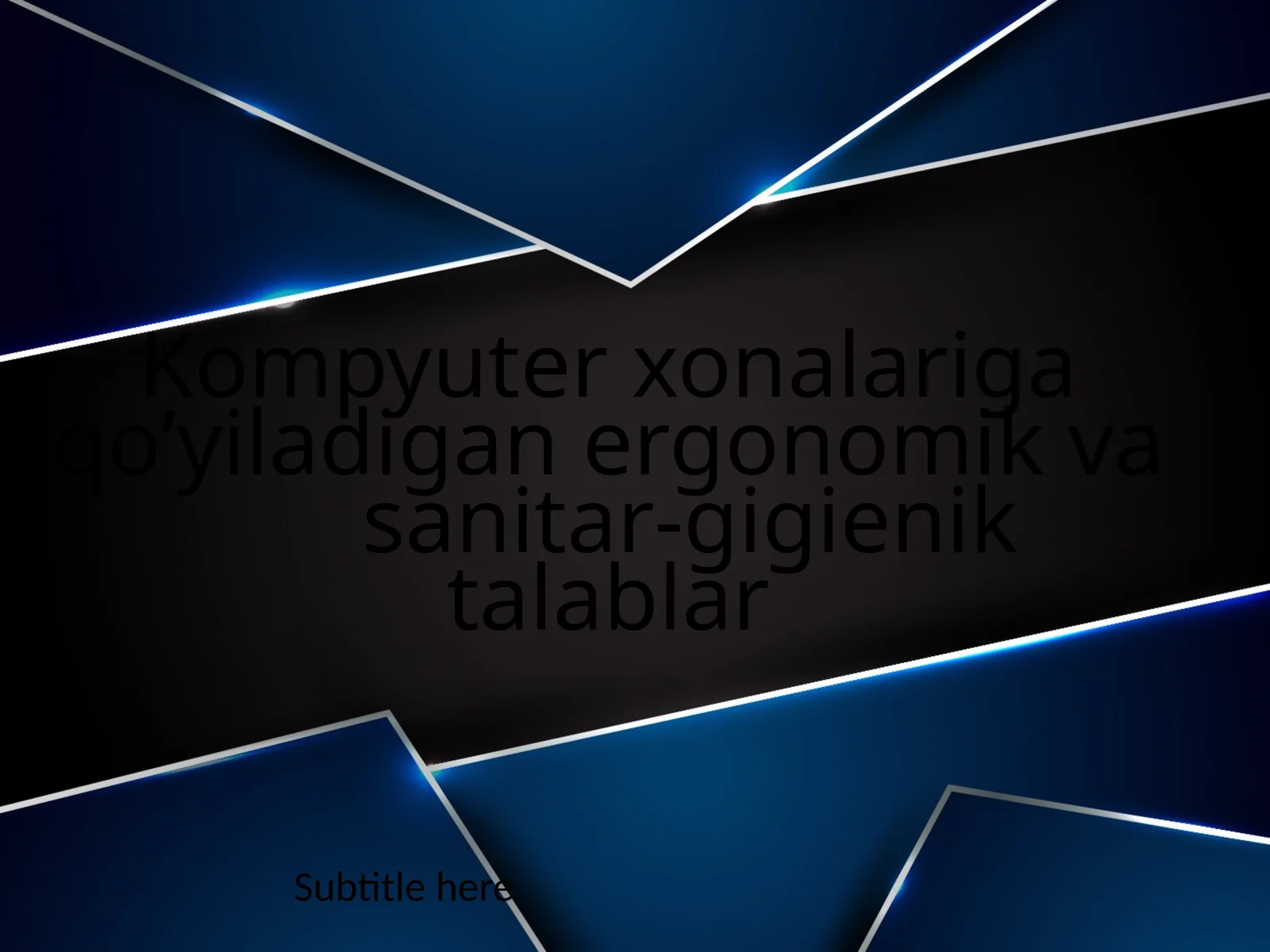 Kompyuter xonalariga qo’yiladigan ergonomik va sanitar-gigienik talablar