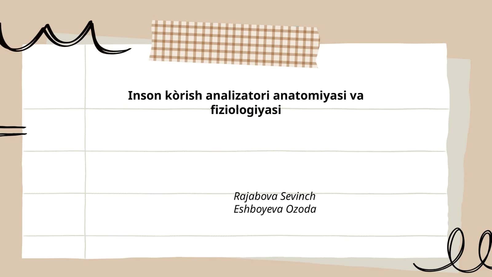 Inson kòrish analizatori anatomiyasi va fiziologiyasi