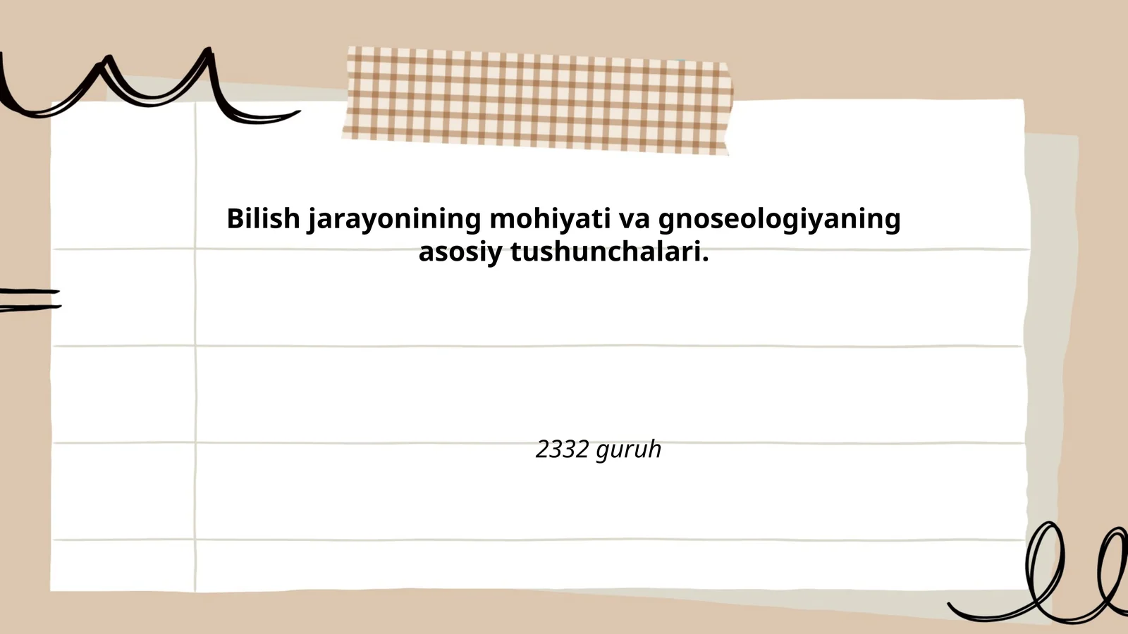 Bilish jarayonining asoslari