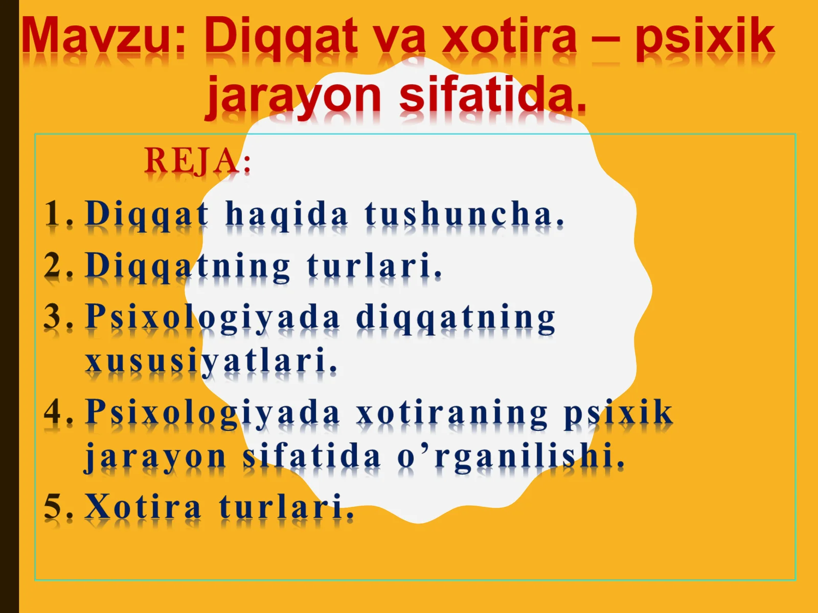 diqqat va xotira