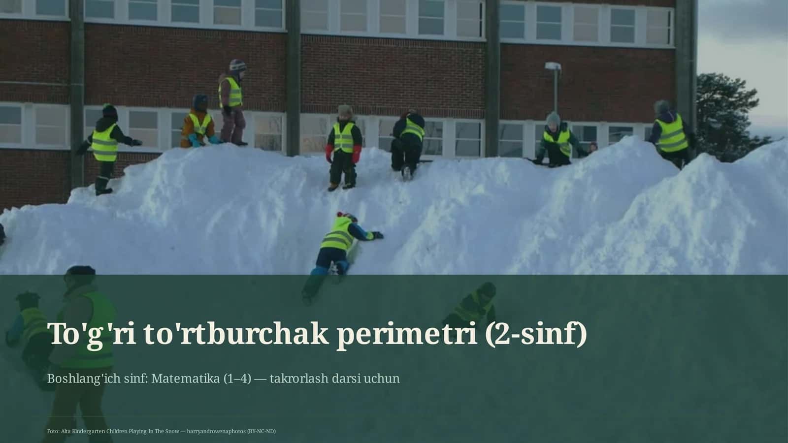 To'g'ri to'rtburchak perimetri (2-sinf)