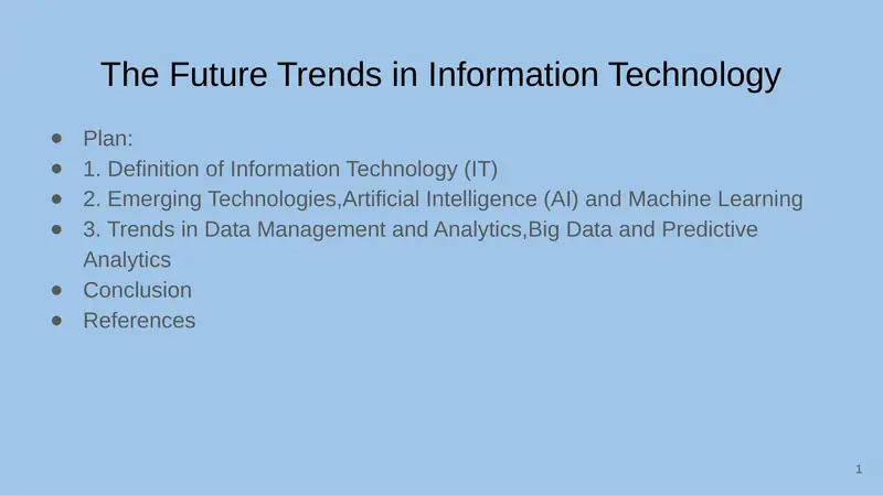 The Future Trends in Information Technology