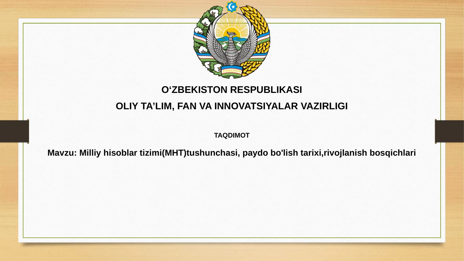 Milliy hisoblar tizimi (MHT)